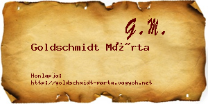 Goldschmidt Márta névjegykártya